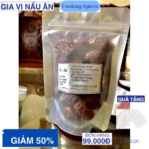 100gr Táo đỏ khô (táo tàu) Tân Cương