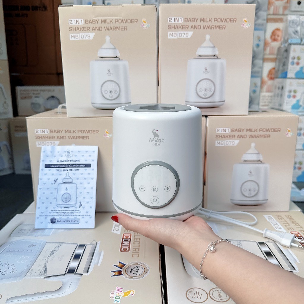 Máy lắc bình sữa và giữ ấm sữa thông minh Moaz BéBé MB079