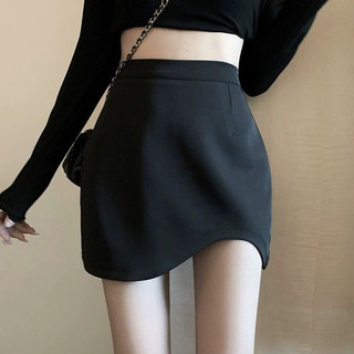 Váy quấn hông phong cách Hàn Quốc Nữ Thời trang không đều Váy Bodycon màu đen gợi cảm