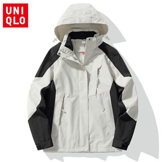 Áo khoác nam thể thao ngoài trời Uniqlo M-5XL áo khoác leo núi chống thấm nước có mũ trùm đầu
