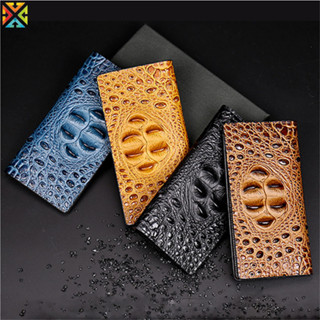 Ví Nam Kinh Doanh Cá Sấu Dài Da Thật Thời Trang Mỏng Ví Ngắn Không Dây Kéo 4 Màu Da Nguyên Chất Ví Đựng Thẻ