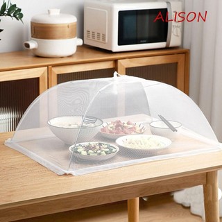 Lưới Thực Phẩm ALISON Lưới, Vải Ren Hình Ô Lưới Bọc Thực Phẩm, Nắp Thực Phẩm Thoáng Khí Trắng Có Thể Gập Lại Lưới Bát Ăn Lều Chống Muỗi