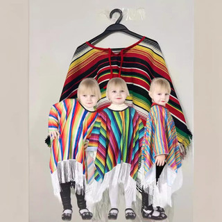 Halloween trẻ em Mexico trang phục dân tộc Mexico cape phong cách Mexico cape-0910
