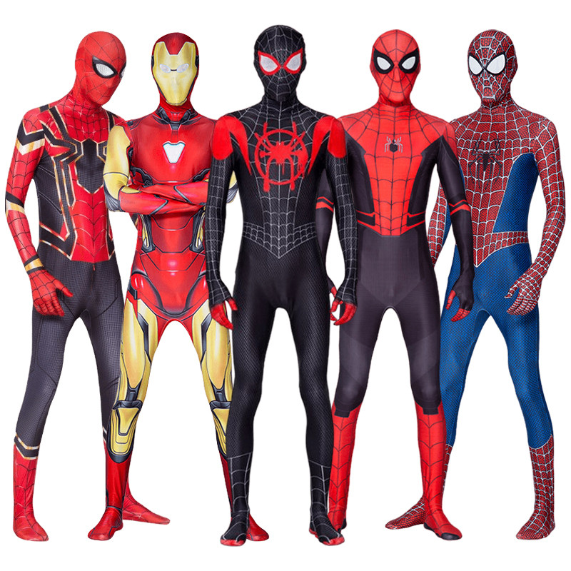 Spederman Trang Phục Người Đàn Ông Black Panther Iron Man Gwen Cosplay Zentai Áo liền quần