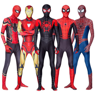 Spederman Trang Phục Người Đàn Ông Black Panther Iron Man Gwen Cosplay Zentai Áo liền quần