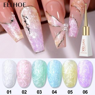  6 Sợi Mẹ Ngọc Trai Sơn Móng Tay Vỏ Sợi gel UV LED Quang Trị Liệu Keo 