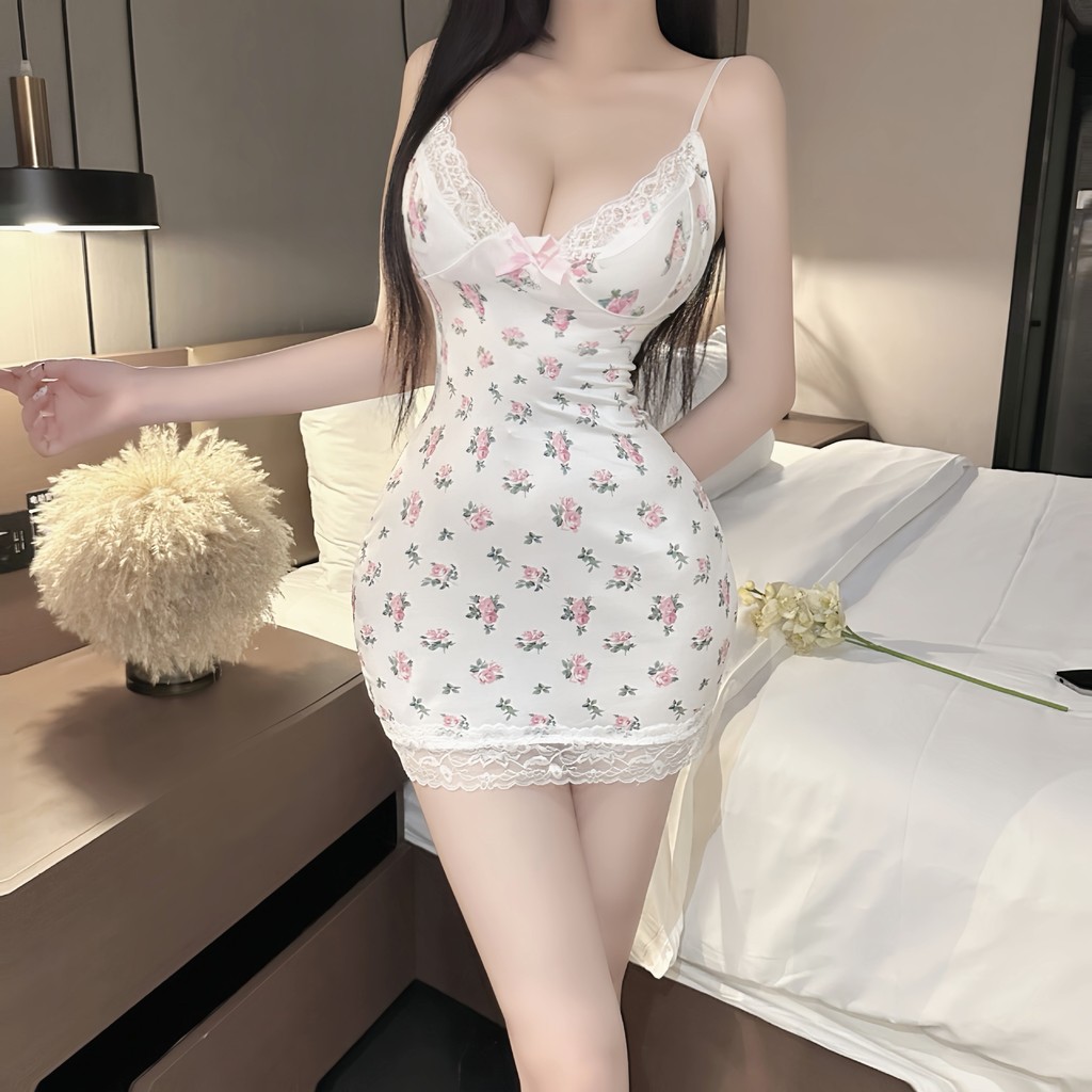 𝐂𝐖𝐄𝐀𝐑.𝐒𝐄𝐗𝐘 Đồ Lót Gợi Cảm Váy Ngủ Hoa Nhỏ Đệm Ngực, Đồ Mặc Nhà Gợi Cảm 92921 | BigBuy360 - bigbuy360.vn