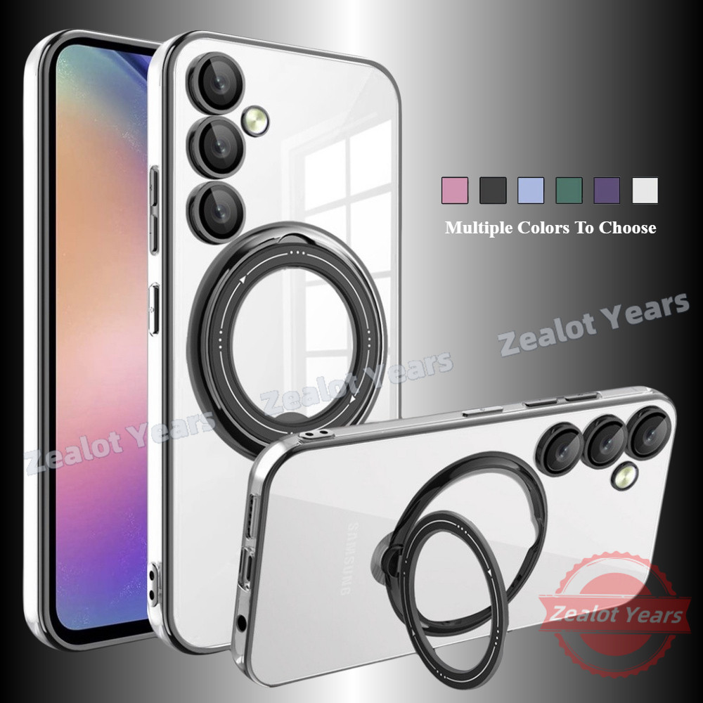 Ốp Mạ Transparen Cho Samsung Galaxy S24FE S23FE 5G S24 S23 FE Plus Ultra Bảo Vệ Camera Vòng Đứng Vỏ Điện Thoại Chống Sốc