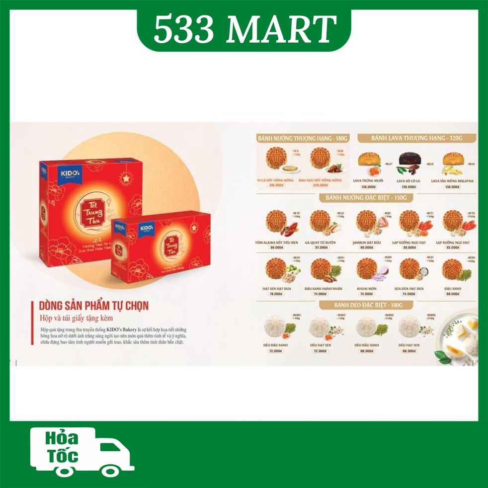 [2025] Bánh Trung Thu KIDO'S - Dòng Sản Phẩm Tự Chọn Kèm Hộp 4 Bánh Và Hộp 2 Bánh
