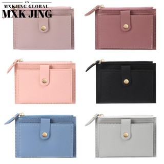  MXKJING Ví Da PU Màu Trơn Cỡ Nhỏ Thiết Kế Đơn Giản Hợp Thời Trang