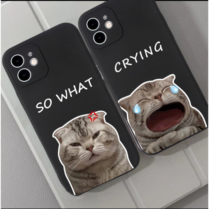 Ốp lưng iphone hình mèo so what cực chất cạnh vuông giả ip12 5/5s/6/6plus/6s/7/7plus/8/8plus/x/xr/xs