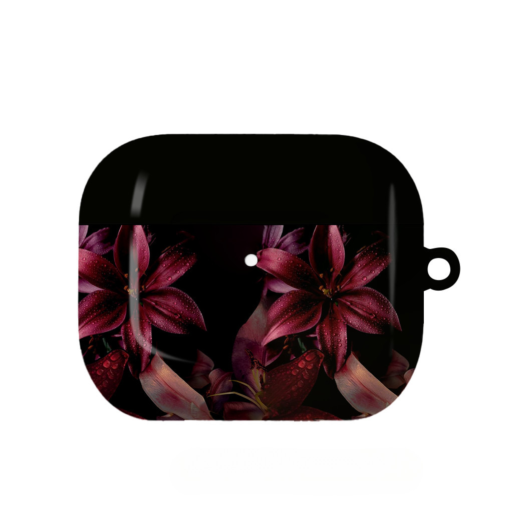 Ốp lưng Airpod họa tiết Lily tím cho airpod1 / 2 / 3 / 4 pro pro pro2 ốp lưng cứng bóng