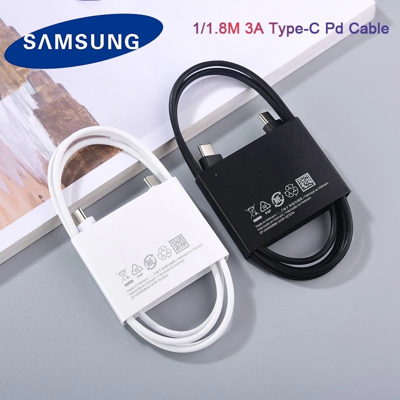 Origianl 3A 1 / 1.8M USB TYPE-C PD Cáp Sạc Nhanh Thích Ứng 15W / 25W / 35W / 45W / 65W Cáp Cho Samsu