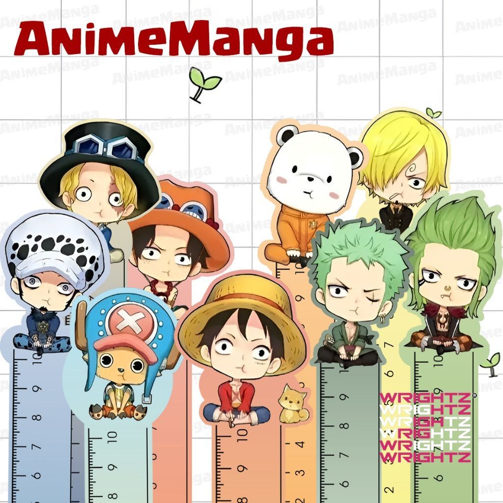 Thước Kẻ Anime One Piece Luffy In Nền Màu Thước Kẻ 10cm WrightZ