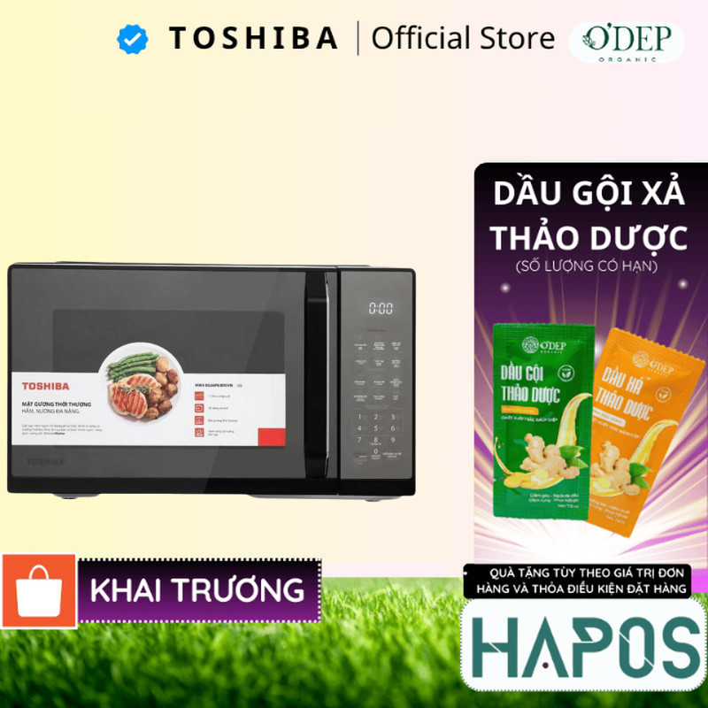 Lò vi sóng có nướng mặt gương Toshiba MW3-EG26PE(BM)VN 26L - Bảo hành chính hãng 12 tháng - HAPOS HS