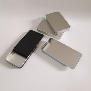 Aanadel📢Hộp sắt đựng thuốc mỡ rắn, tay cầm, nắp trượt, hộp sắt vuông mờ, hộp sắt trượt