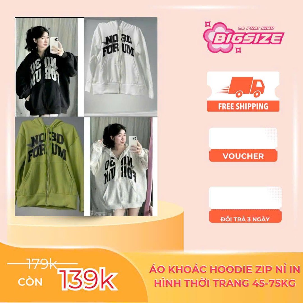 Áo khoác hoodie zip nỉ in hình thời trang form freesize - Un In Store Bs029 Nữ Women