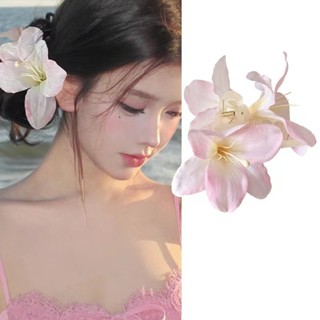 Kẹp tóc mái đi biển hoa Lily hoa Lan Mẫu Đơn mùa hè xinh xắn dễ thương phụ kiện thời trang đi biển phong cách Hàn Quốc