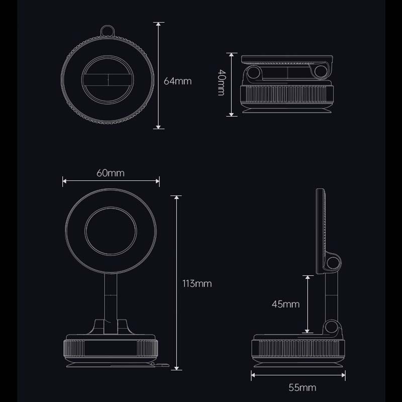Giá đỡ điện thoại ô tô từ tính mạnh mẽ Thiết kế có thể gập lại 360° Giá đỡ chân không có | BigBuy360 - bigbuy360.vn