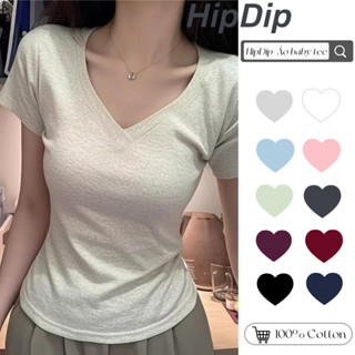 【100% cotton  Áo baby tee Áo Thun ôm body Áo y2k Ngắn Tay nữ cổ chữ V chính hãng