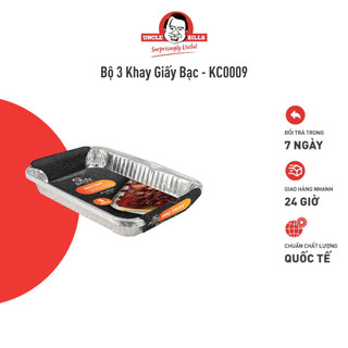 Bộ 3 khay giấy bạc uncle bills đựng thực phẩm kích thước 31x21x4 cm hàng nhập khẩu - kc0009