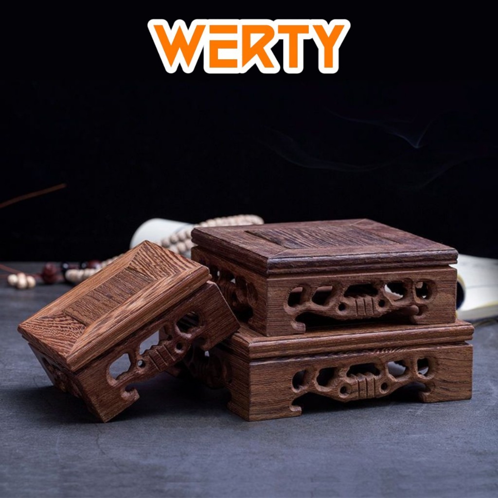 Đôn gỗ vuông đế gỗ trang trí tượng phật bàn thờ mini tượng thần tài bàn làm việc