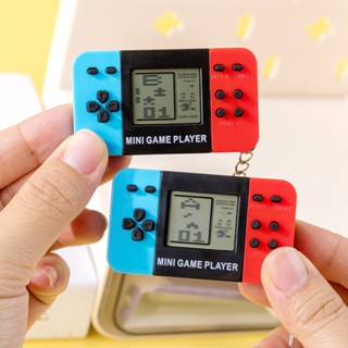 Retro Mini Di Động Tetris Cầm Tay Điện Tử Trò Chơi Móc Khóa Mặt Dây Chuyền Hoài Cổ Đồ Chơi