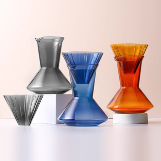 Set Pha Cà Phê Pressoco Pour Over  - Phễu Thủy Tinh Size số 2 + Bình Đựng 600ml Các Màu