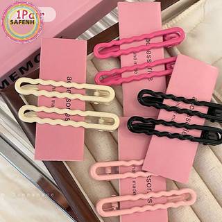SAFENH 2 Cái / bộ Kẹo Màu Kim Loại Rỗng Tóc Gãy Bên Mỏ Vịt Nổ Y2k Phụ Kiện Tóc VN