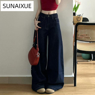 SUNAIXUE quần ống rộng quần nữ jean Trendy Minimalist Đơn giản Cổ điển WNK24702A4 28Z240709
