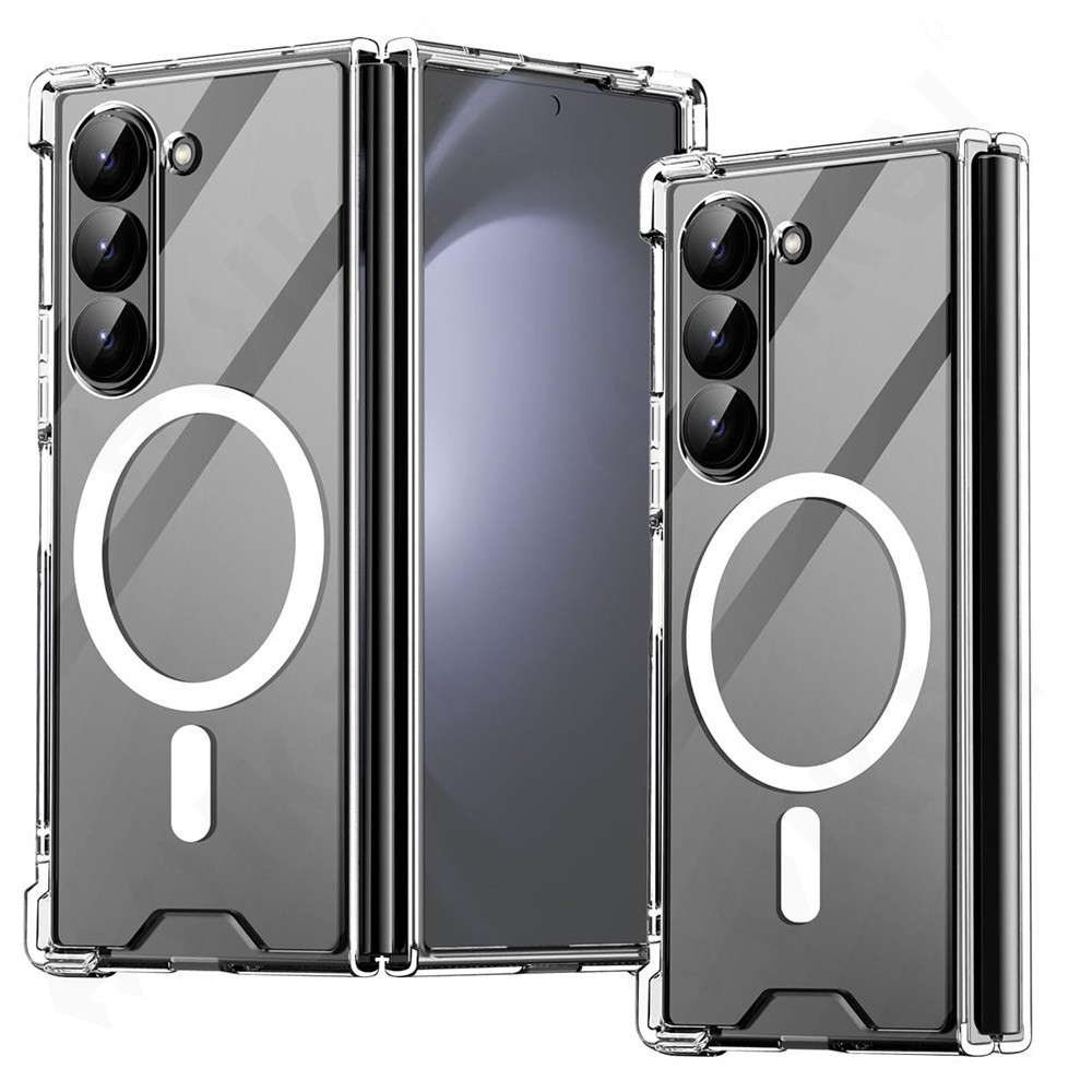 Capa cho Samsung Z Fold 6 Ốp lưng PC cứng trong suốt TPU mềm Ốp lưng bảo vệ chống sốc cho Samsung Ga