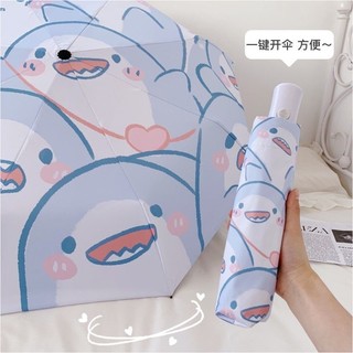 Chữa bệnh phim hoạt hình béo mập mập ô tự động ô che nắng nắng mưa ô che nắng nhựa đen ô che nắng giá trị cao