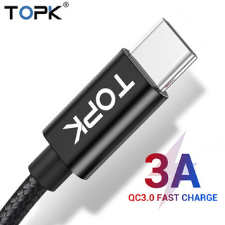 Cáp micro usb topk an18 2m nylon type c 2.4a cáp dữ liệu sạc nhanh usb cho xiaomi