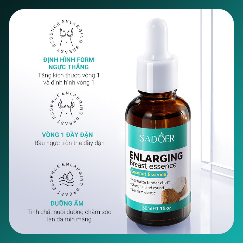 Tinh dầu nở ngực, serum tăng vòng 1 hiệu quả tinh khiết tự nhiên mô mỡ săn chắc tự nhiên nguyên chất 30ml ( Che Tên)