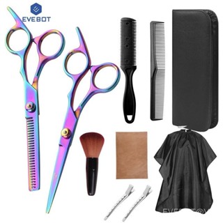 Evebot Bộ kéo cắt tóc, bộ kéo cắt tóc chuyên nghiệp, màu mạ titan