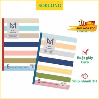 Sổ may dán gáy A4 Math Notebook 120 trang Caro 5x5 Klong MS 987 VPP KLONG