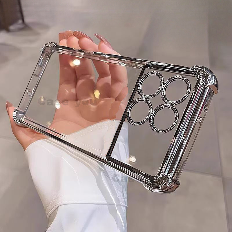 Ốp lưng trong suốt cho POCO X6 PRO F6 PRO Redmi K70 K70E K70 PRO Ốp điện thoại bảo vệ chống rơi bốn góc mềm