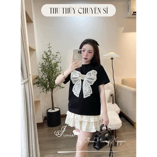 Set bộ áo nơ hot mix chân váy bèo 2 tầng