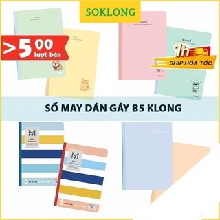 Sổ may dán gáy B5 Klong giấy caro/ dotgird/ kẻ ngang nhiều mẫu Sổ KLONG, cuốn tập vở Klong
