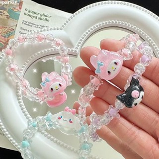 🎉sparkly🎉Vòng Tay Cặp Đôi Họa Tiết Hoạt Hình  Cinnamoroll Kuromi My Melody Dễ Thương Sanrio Anime Pha Lê Đính Hạt Vòng Tay