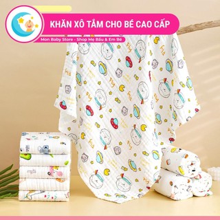 Khăn xô tắm cho bé sơ sinh 4 lớp size 70cm x 90cm cao cấp, dùng làm khăn tắm cho bé, khăn quấn, chăn đắp điều hòa