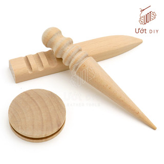 Dụng cụ đánh bóng cạnh da bằng gỗ - dụng cụ làm da handmade diy