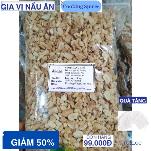 1kg Lạc rang vỡ hạt, lạc dập