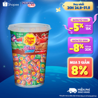 Kẹo cao su gum thổi có nhân Chupa Chups Big Babol Sploosh (Hũ 74 viên) hương dưa hấu, dâu, cola