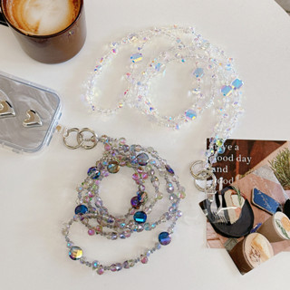 Ins Pha Lê Sang Trọng Dây Điện Thoại Di Động Dây Xích Dài Tinh Tế Trong Suốt Tay Đính Hạt Siêu Nhấp Nháy Nhiều Màu Sắc Cao Cấp Túi Dây Xích chéo Có Thể Trở Lại Người Ảnh Hưởng Cao Cấp Dây Treo Dây Đeo Điện Thoại Di Động Chống Mất