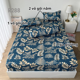  Bộ ga giường thun lạnh 4 món R288 in 3D REE Bedding đủ size drap trải nệm 
