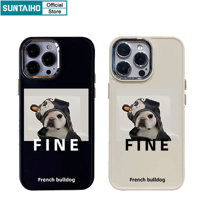 Suntaiho Coquette Vỏ Dễ Thương Mũ Họa Tiết Chó Vỏ Điện Thoại Cho Iphone 16 15 14 12 13 11 Pro Max IP 7 8 Plus Iphon X Xs XR Xs Max Silicon Mềm Cao Cấp Chống Sốc Ốp Lưng