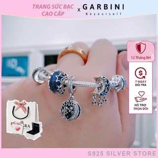 Vòng tay pandora bạc mix charm fullbox bạc s925, lắc tay bạc Galaxy - Garbini
