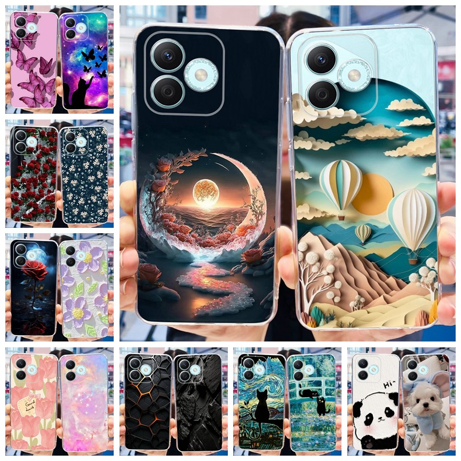 Dành Cho Huawei Honor X60i Ốp điện thoại 2024 Thiết Kế Mới Họa Tiết Hoạt Hình Silicon Mềm Trong Suốt