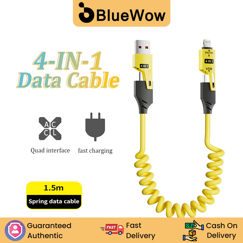 Cáp sạc nhanh BlueWow 4 trong 1 [1.5M] Cáp Usb Type C cho dây cáp sạc Usb C
